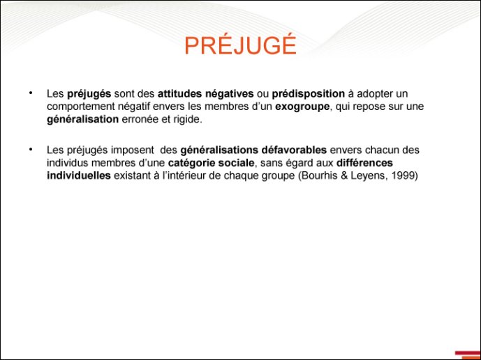 Les préjugés (rappel)