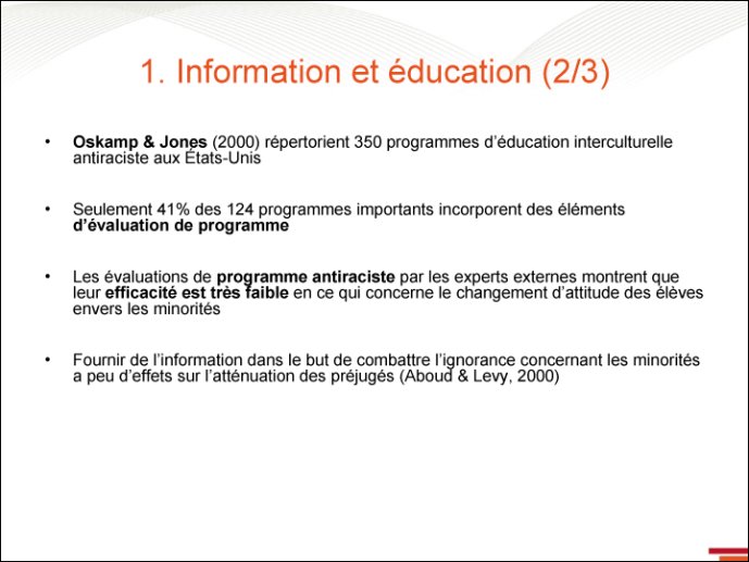 Information et éducation - 2