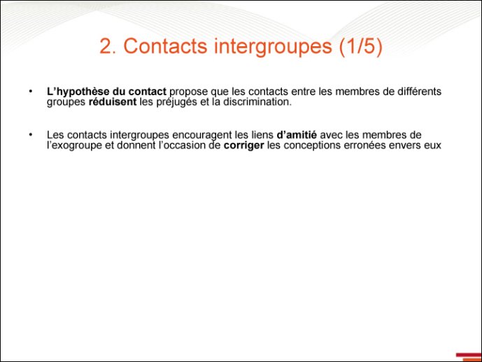 Contacts intergroupes - 1