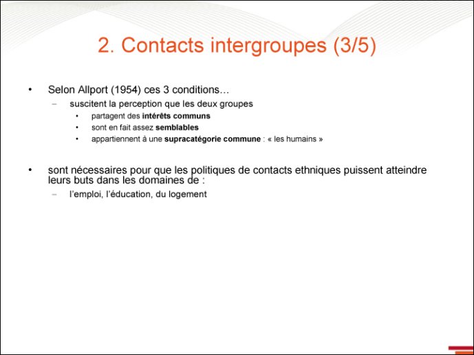 Contacts intergroupes - 3