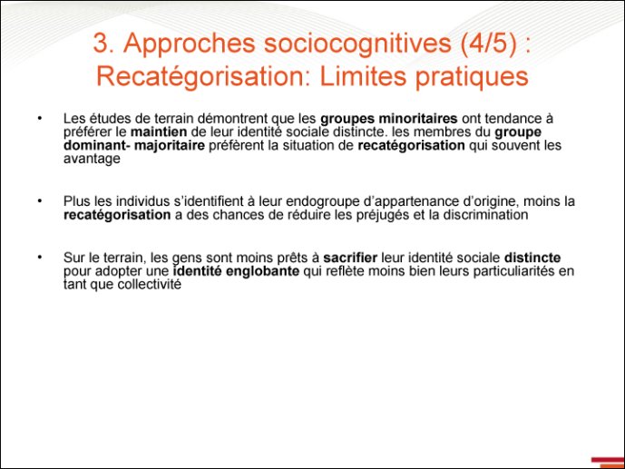 Recatégorisation : limites pratiques