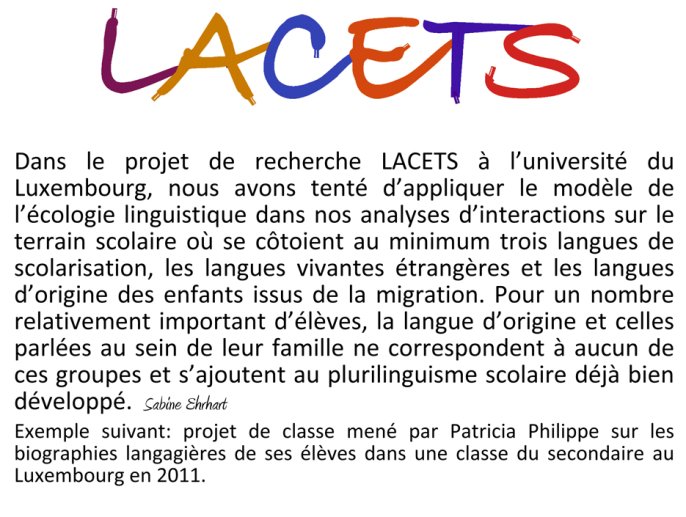 Projet de recherche LACETS