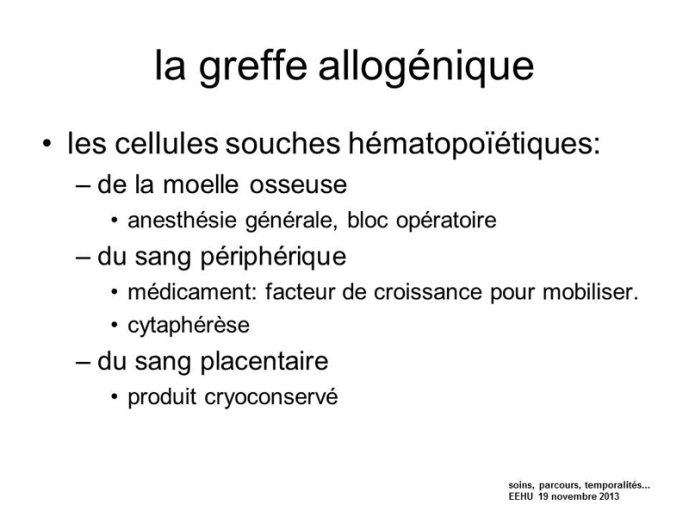 La greffe allogénique 01