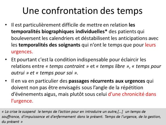 Une confrontation des temps