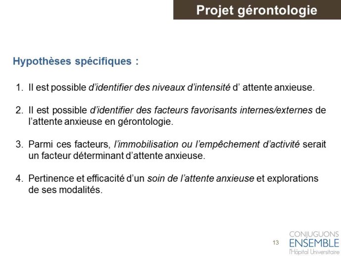 Projet gérontologie