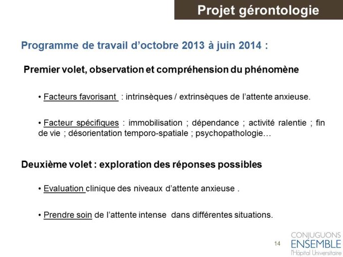 Programme de travail