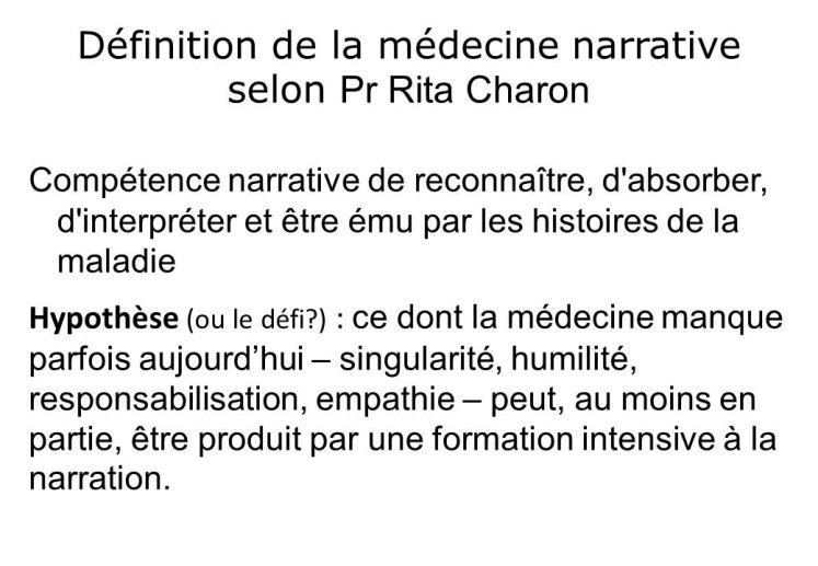 La médecine narrative