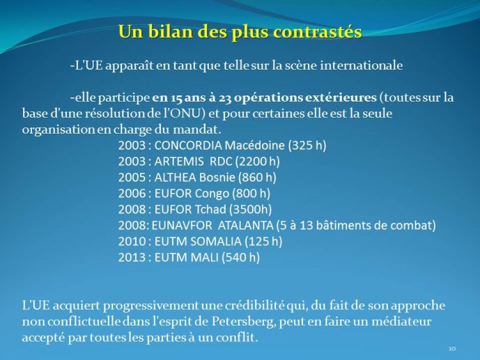 Un bilan contrasté