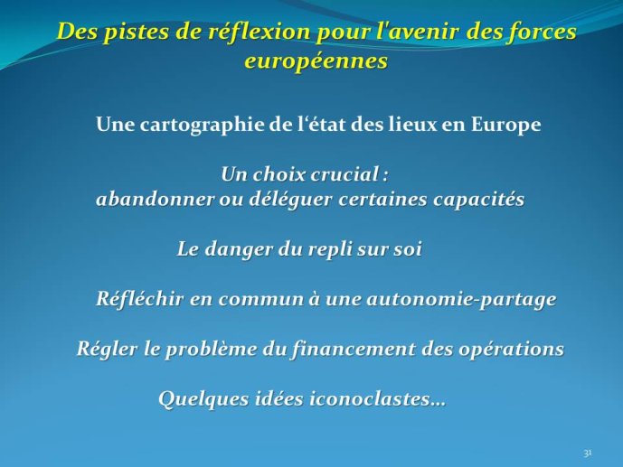 Pistes de réflexions