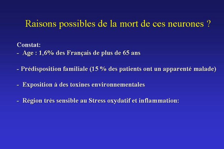 Raisons possibles de la mort des neurones