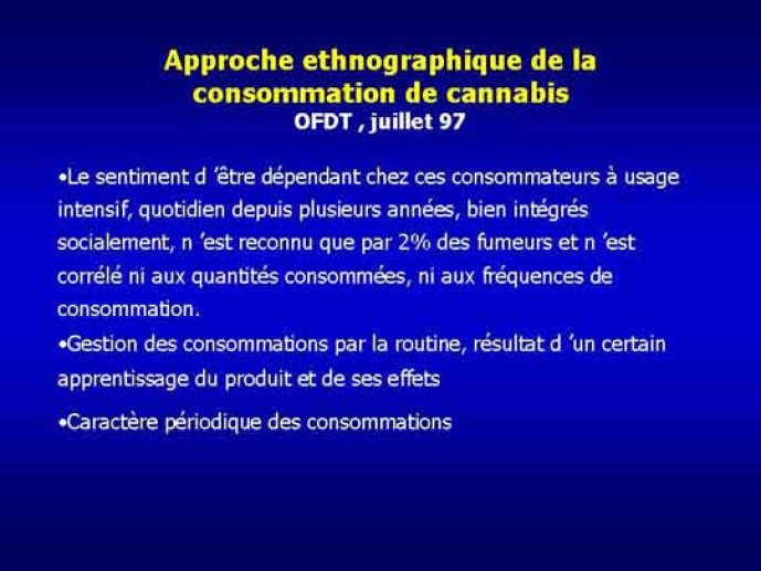 Approche ethnographique de la consommation de cannabis