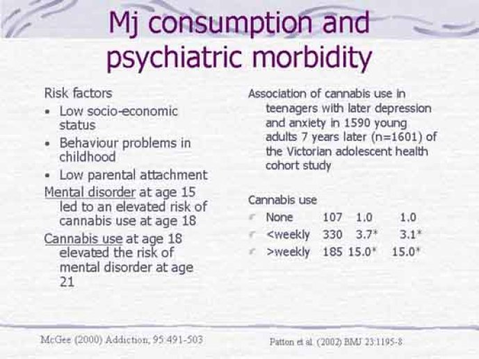 Relation entre consommation et morbidité