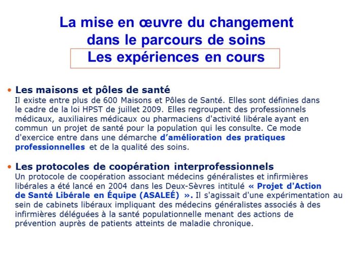 Expériences en cours