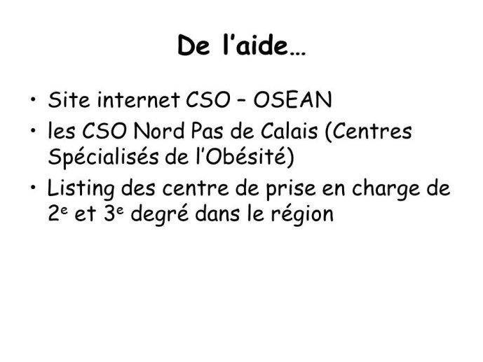31 De l'aide