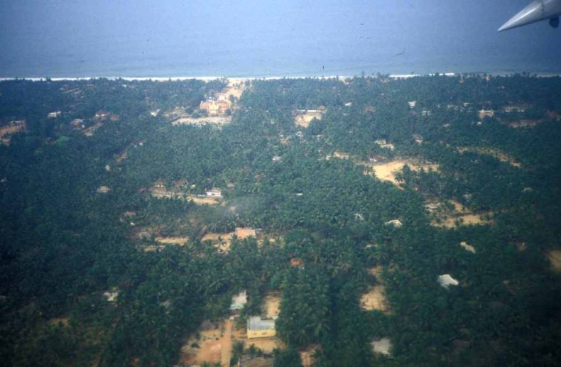 Paysage littoral du Kerala vue d’avion – photo : S.Guillerme