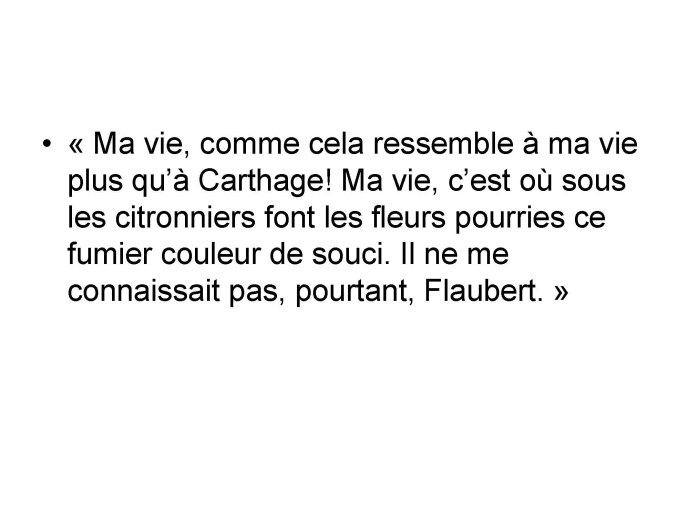 commentaire d'un extrait de "Salammbô" de Flaubert par Aragon