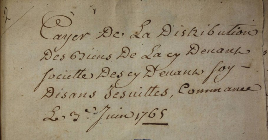 Vente des biens des jésuites, 1765