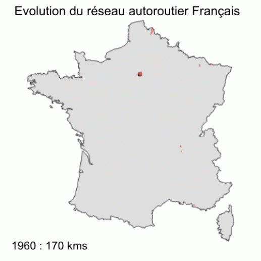 Evolution du réseau routier français