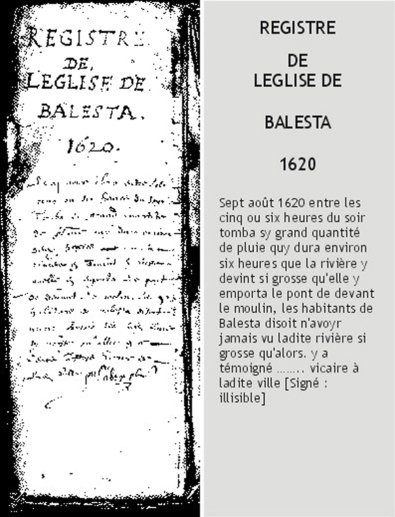 Registre de l'eglise de Balesta 1620