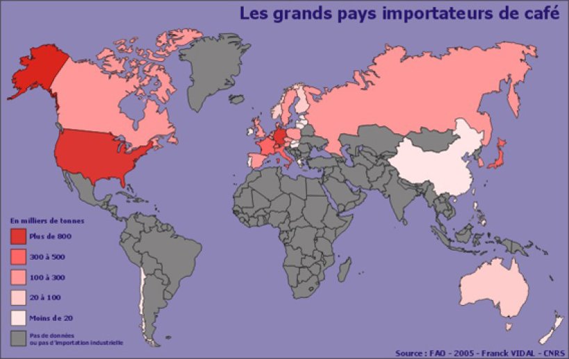 Les grands pays importateurs de café