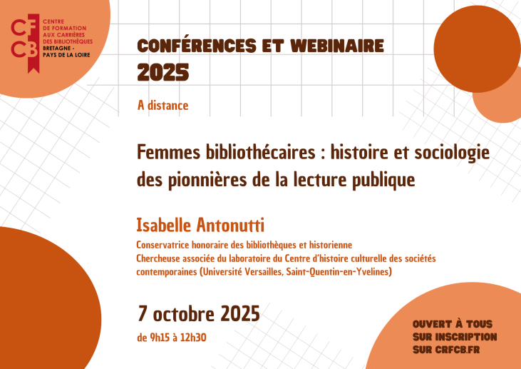 Femmes bibliothécaires : histoire et sociologie des pionnières de la lecture publique - Conférence