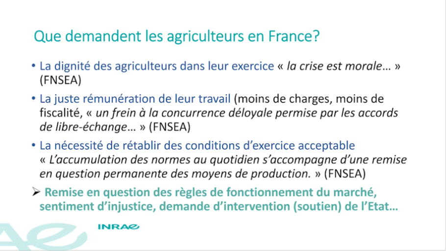 "Qu'est-ce qu'une crise agricole ?", Annick Vignes, INRAE, diapo 10