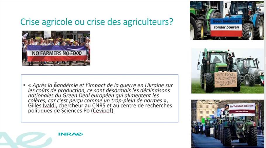 "Qu'est-ce qu'une crise agricole ?", Annick Vignes, INRAE, diapo 9
