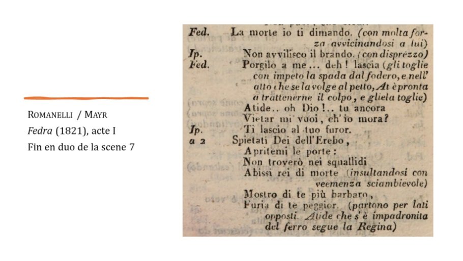 Diapo 18 Romanelli / Mayr Fedra (1821), acte I Fin en duo de la scene 7