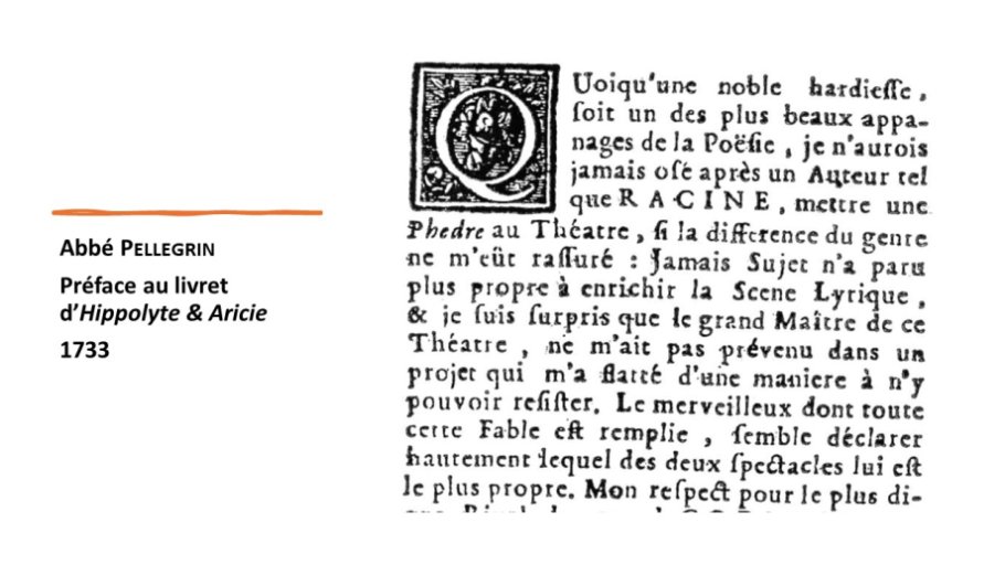 Diapo 6 Abbé Pellegrin Préface au livret d’Hippolyte & Aricie 1733