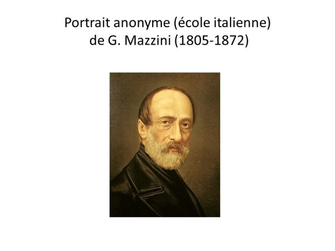 Diapo 13 Portrait anonyme (école italienne) de G. Mazzini (1805-1872)