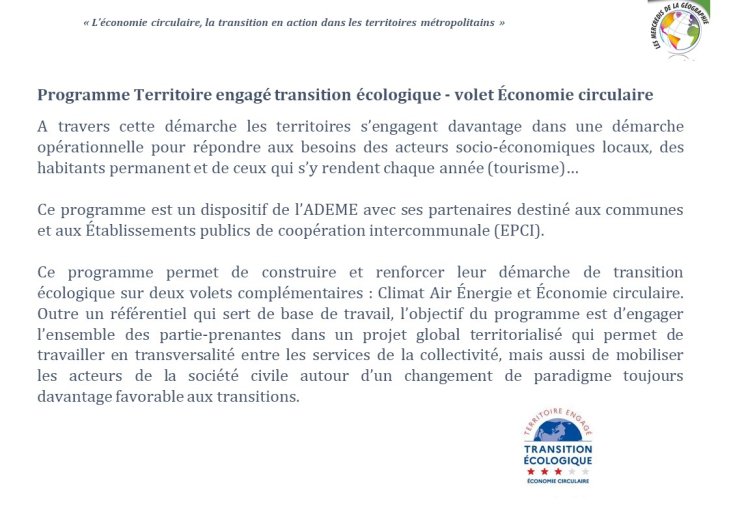 Diapo 13 Programme Territoire engagé transition écologique - volet Économie circulaire