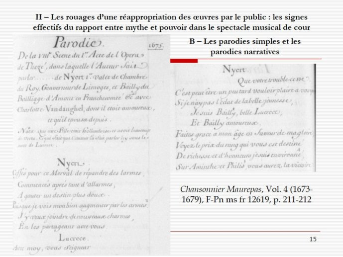 Diapo 15 Chansonnier Maurepas, Vol. 4 (1673-1679), F-Pn ms fr 12619, p. 211-212