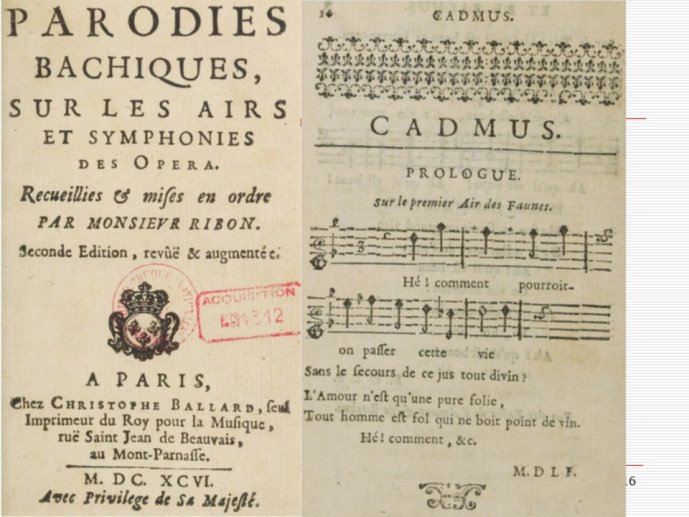 Diapo 16 Parodies bachiques, sur les airs et symphonies des opéras
