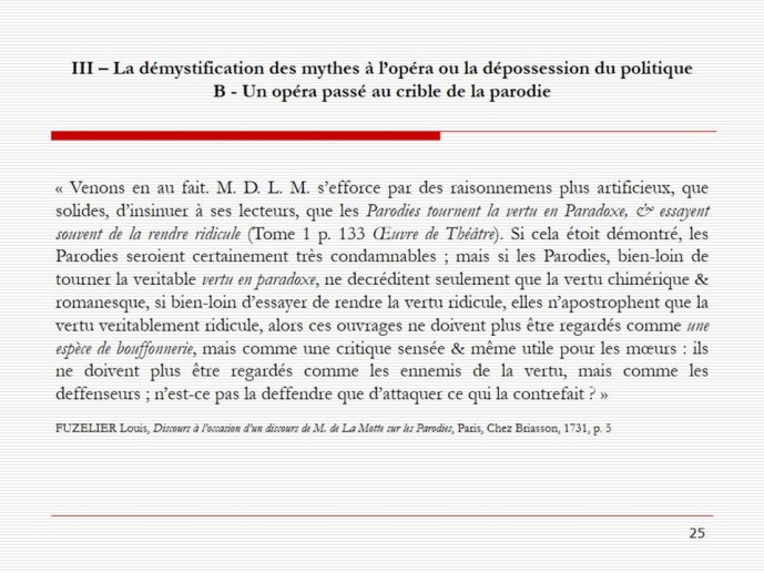 Diapo 25 FUZELIER Louis, Discours à l’occasion d’un discours de M. de La Motte sur les Parodies, Paris, Chez Briasson, 1731, p. 5