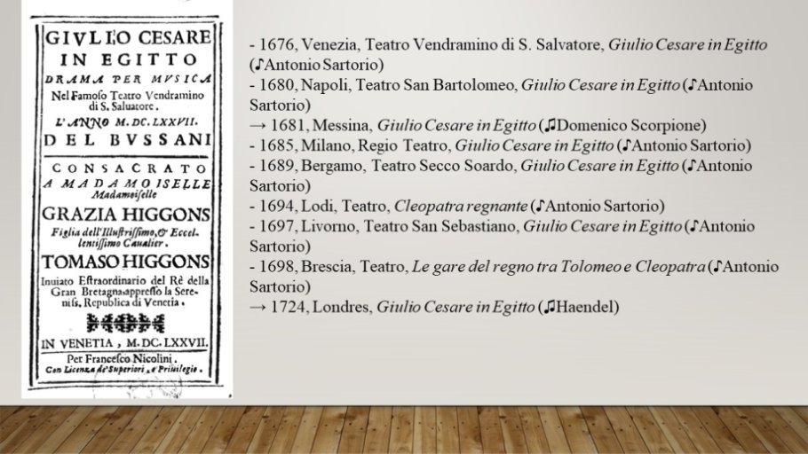 Diapo 2 1676, Venezia, Teatro Vendramino di S. Salvatore, Giulio Cesare in Egitto 