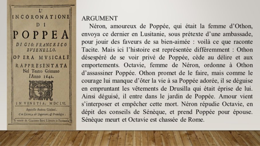 Diapo 8 L'inconoratione di Poppea, Argument