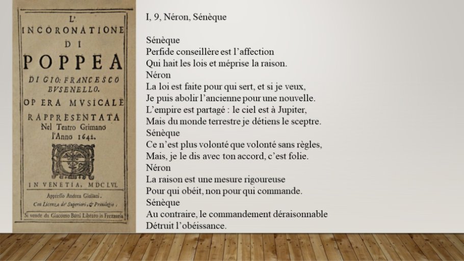 Diapo 9 L'inconoratione di Poppea, I, 9, Néron, Sénèque