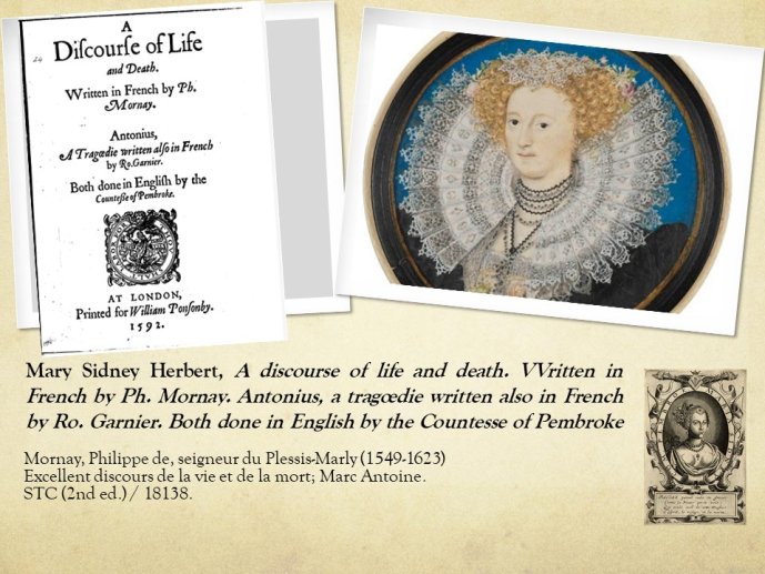 Diapo 16 Mary Sidney Herbert, A discourse of life and death. 