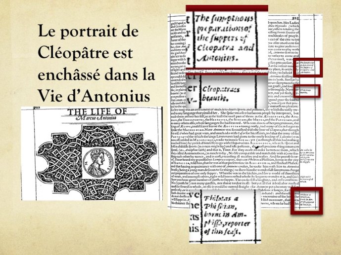 Diapo 21 Le portrait de Cléopâtre est enchâssé dans la Vie d’Antonius (2)