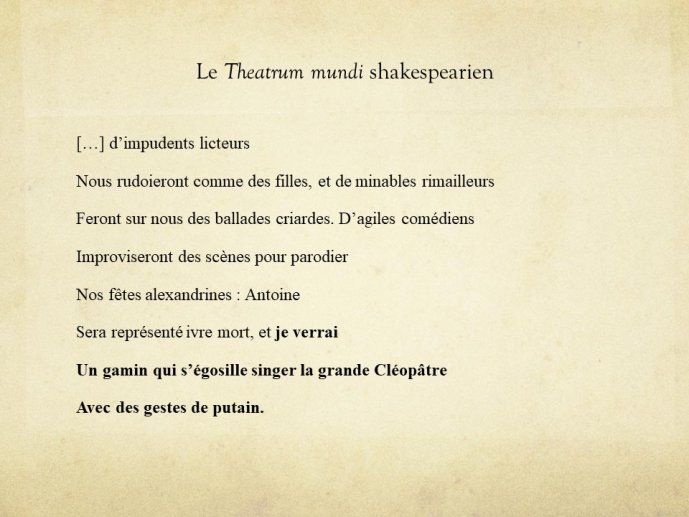 Diapo 37 Le Theatrum mundi shakespearien