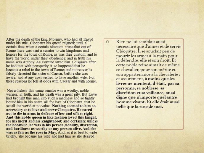 Diapo 6 Extrait de Geoffrey Chaucer, The Legend of Good Women (vers 1385),