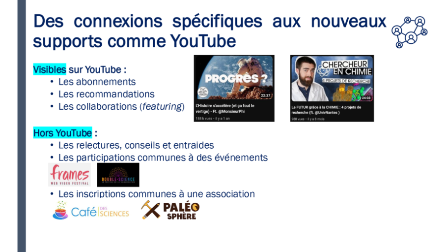 Diapo 17 Des connexions spécifiques aux nouveaux supports comme YouTube