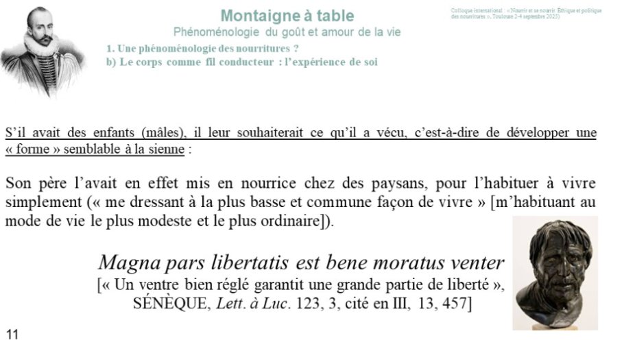 Diapo 11 1. Une phénoménologie des nourritures ? b) Le corps comme fil conducteur : l’expérience de soi