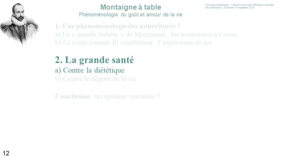 Diapo 12 2. La grande santé a) Contre la diététique