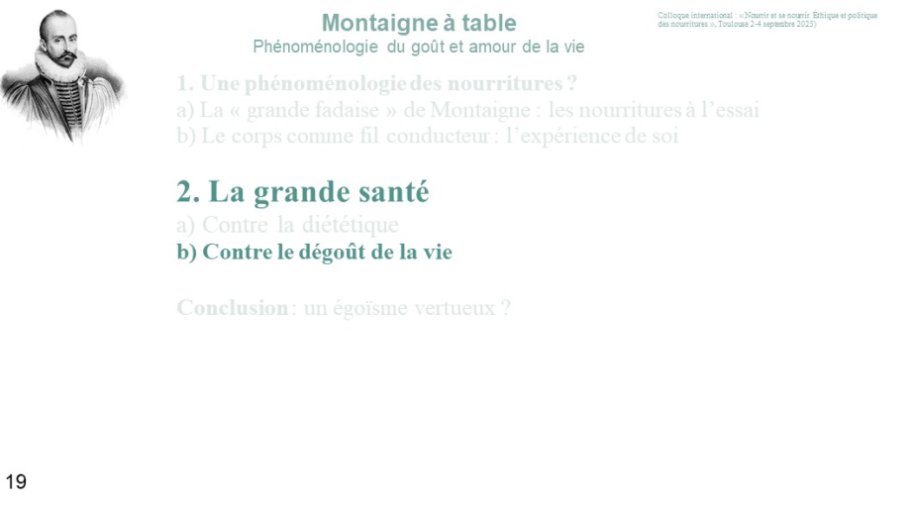 Diapo 19 2. La grande santé b) Contre le dégoût de la vie