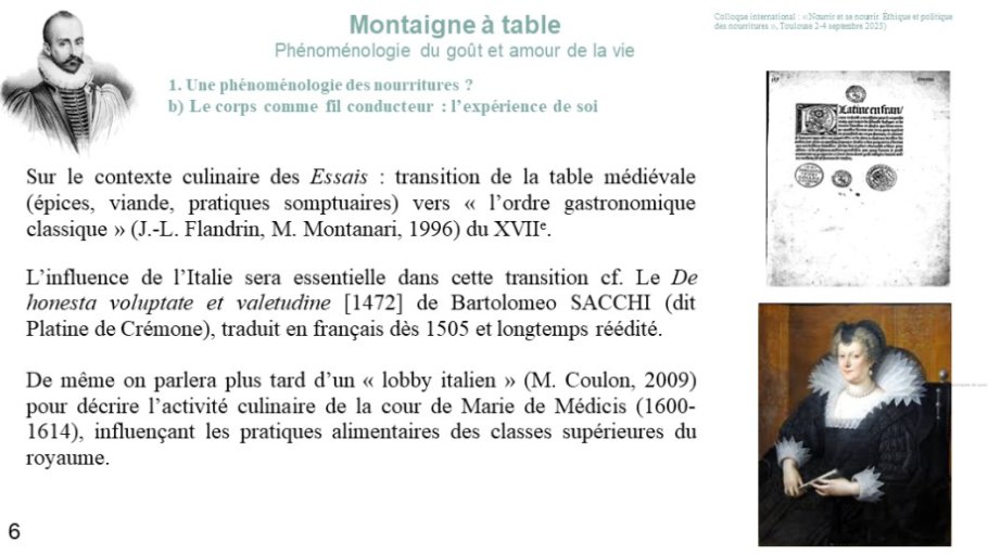 Diapo 6 1. Une phénoménologie des nourritures ? b) Le corps comme fil conducteur : l’expérience de soi