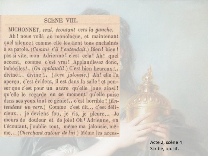 Diapo 14 Acte 2, scène 4 Scribe, op.cit.
