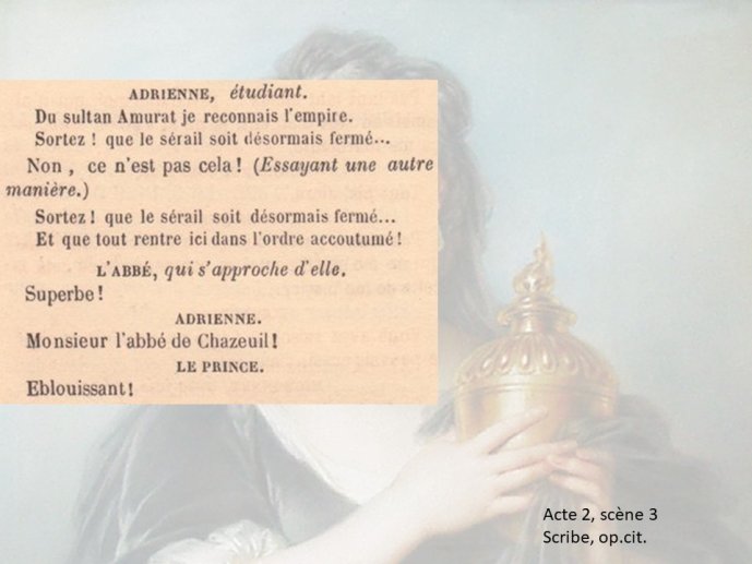Diapo 15 Acte 2, scène 3 Scribe, op.cit.