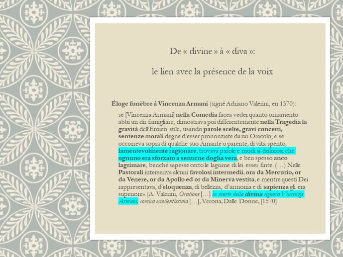 Diapo 4 De « divine » à « diva » : le lien avec la présence de la voix
