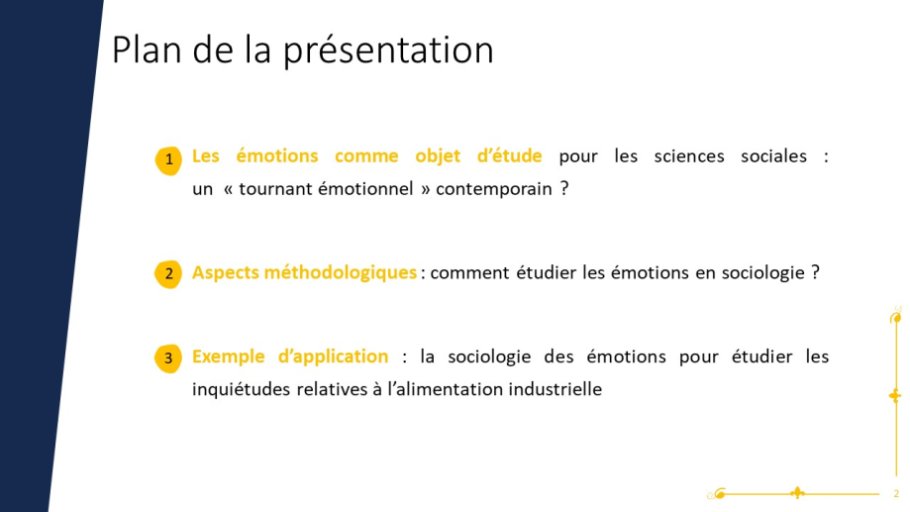 Plan de la présentation